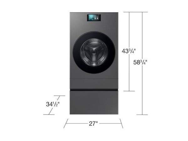 Samsung WE702NZ Bespoke Ai Laundry Combo™ Pedestal With Storage Drawer In Dark Steel Online