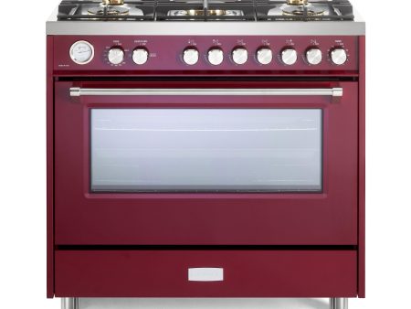 Verona VUFSGG365BU Verona Ultima 36  Gas Range - Burgundy on Sale