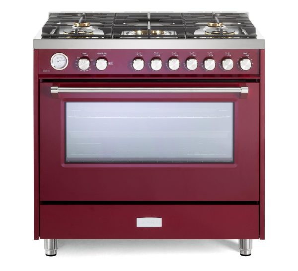 Verona VUFSGG365BU Verona Ultima 36  Gas Range - Burgundy on Sale