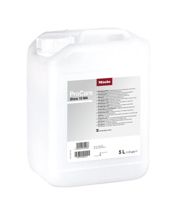 Miele PROCARESHINE10MA5L Liquid Detergent, Mildly Alkaline, 5 L - For Optimum Cleaning Of Dishes, Cutlery And Glasses. Discount